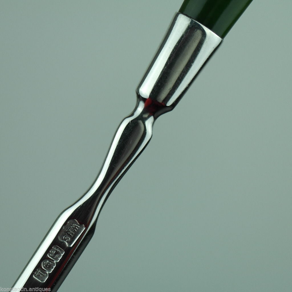 Antiker Brieföffner aus massivem Silber aus dem Jahr 1905 mit Nephrit-Griff, London Edwardian