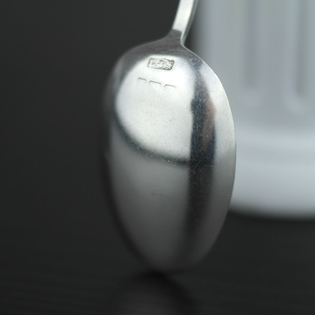 Antique 1915 enamel sterling silver spoon CVC England Birmingham British Empire