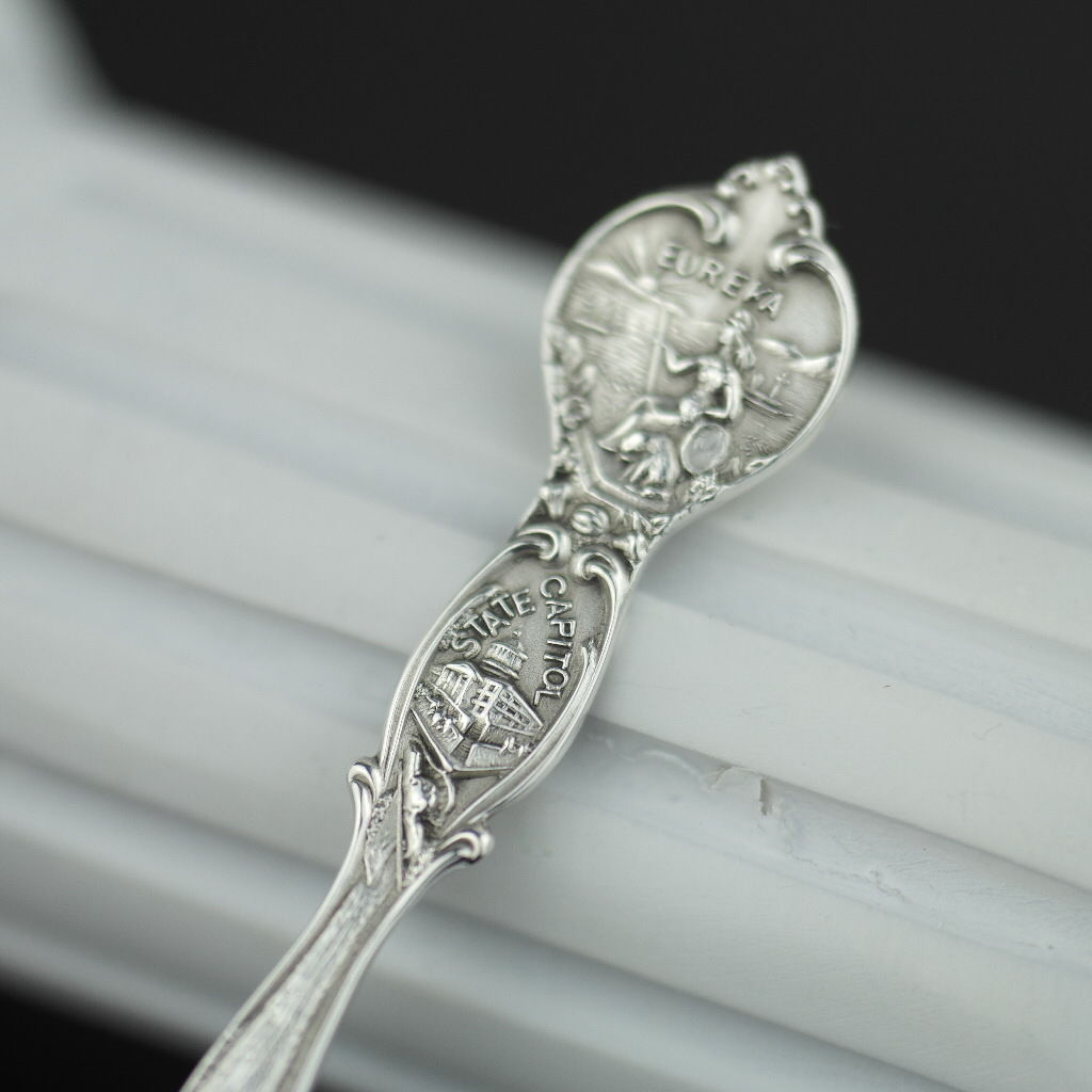 Antiker Löffel aus Sterlingsilber, Kalifornien, Los Angeles, 1814, Eureka, 1770