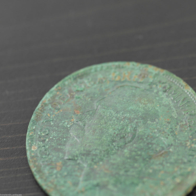 Jahrgang 1919 Münze Ein Penny George V. Großbritannien Bronze mit Patina