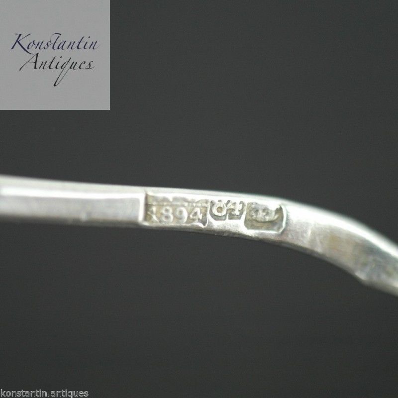 Antigua cuchara de plata maciza de 1894 Imperio Ruso 84 Té Café