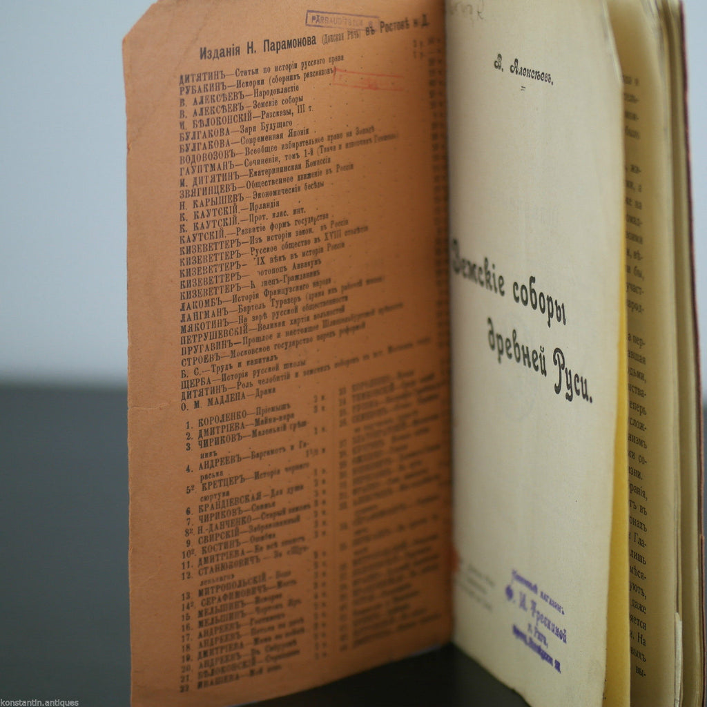 Libro antiguo de 1905 "Consejo de tierras de la antigua Rusia"
