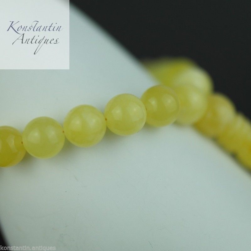 Genuine Baltic Amber beads 9mm Islam Tasbih Rosary White egg yolk