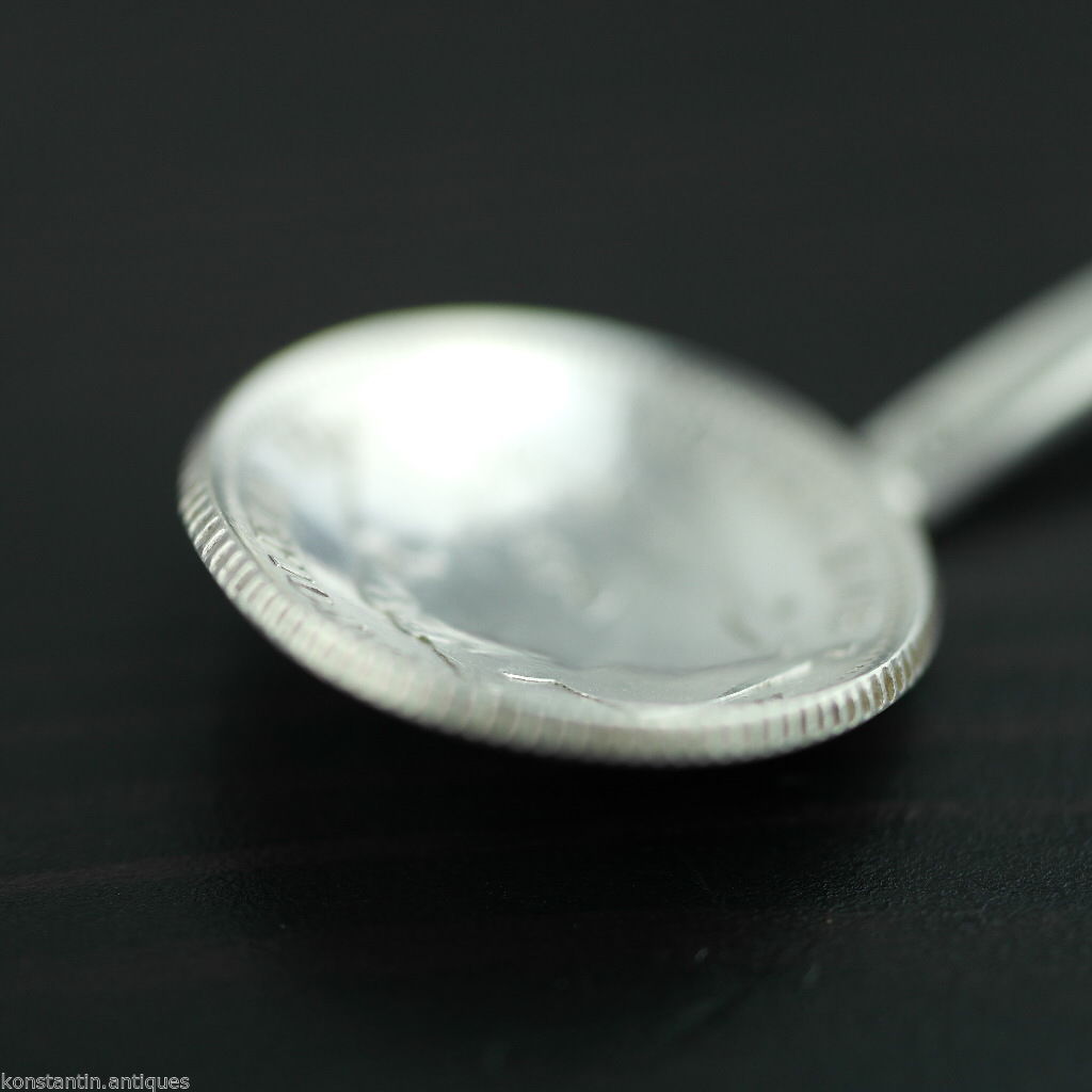 Antiker Münzlöffel aus massivem Silber aus dem Jahr 1868, französisches Kaiserreich, Napoleon III., 1 Franc