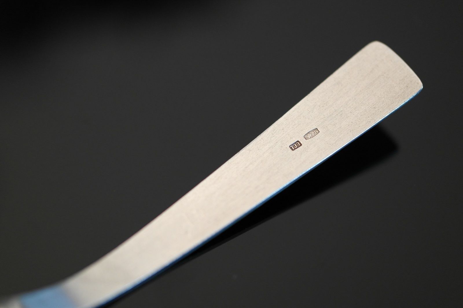 Vintage USSR enamel solid silver butter knife 88 э✰916