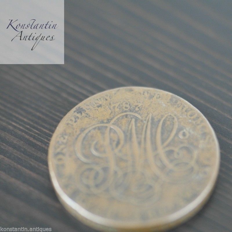 Antiguo 1787 Anglesey Penny Token Imperio Británico 18thC