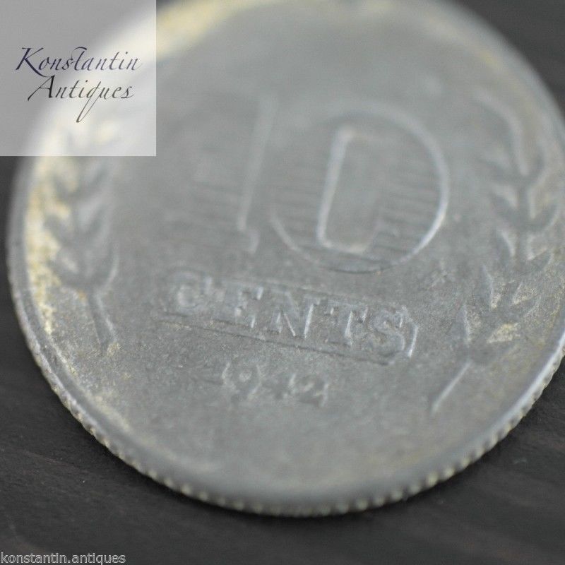 Vintage 1942 coin 10 cents Netherland great old gift