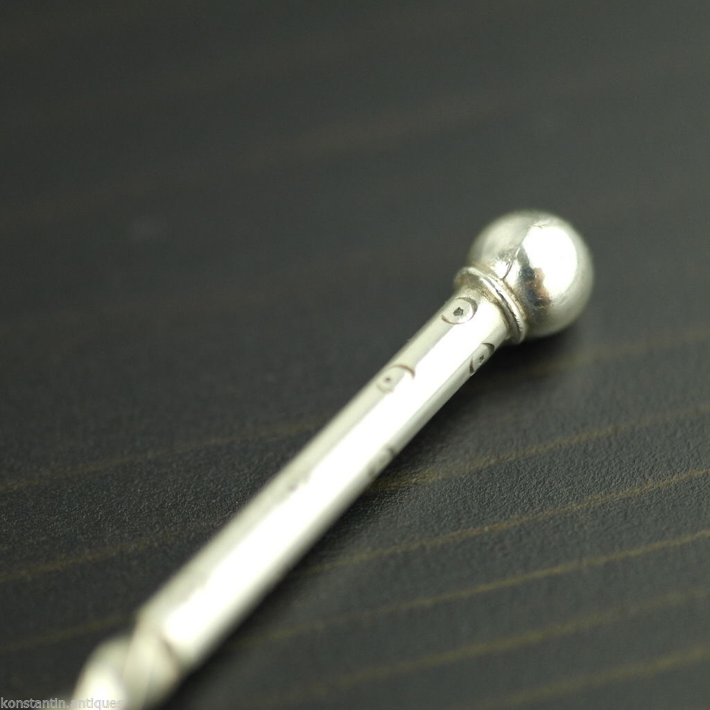 Antique 1872 solid silver coin spoon France Republique Liberte 1 Franc