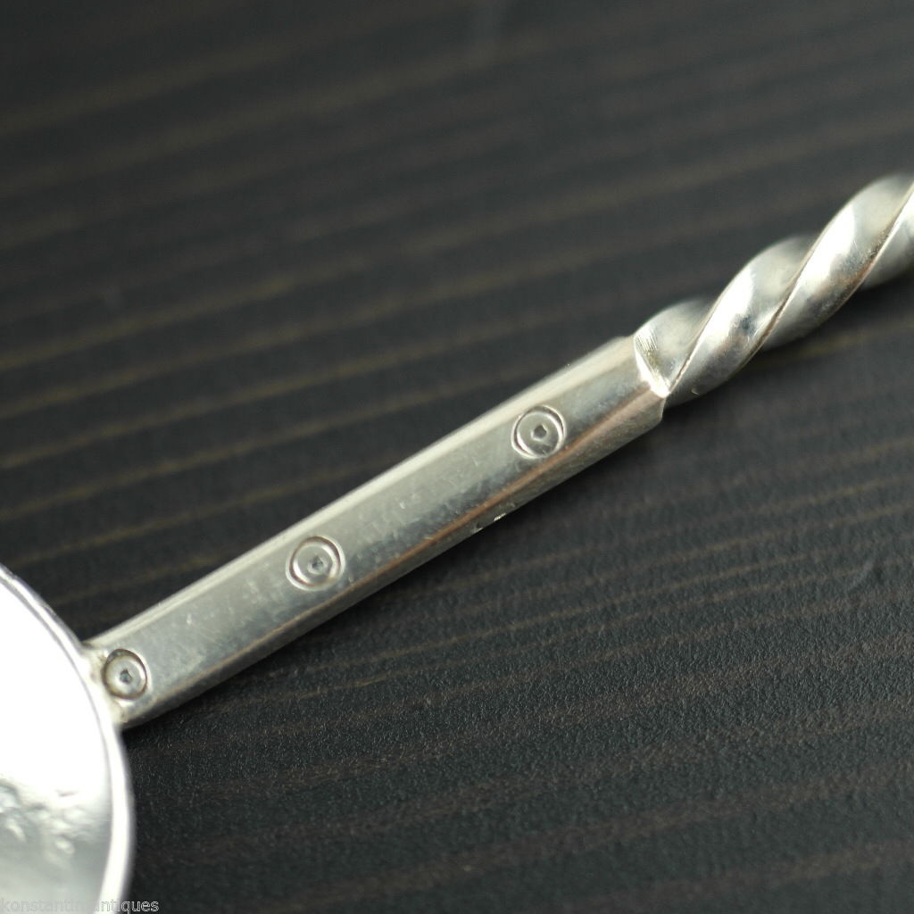 Antique 1822 solid silver coin spoon French Empire Louis XVIII ROI 1 Franc