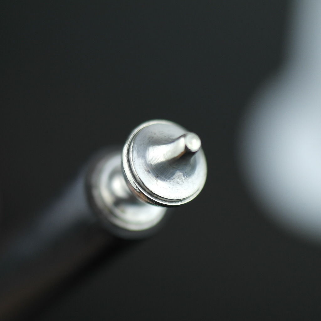 Antique silver plated fork with black solid wood handle British Empire