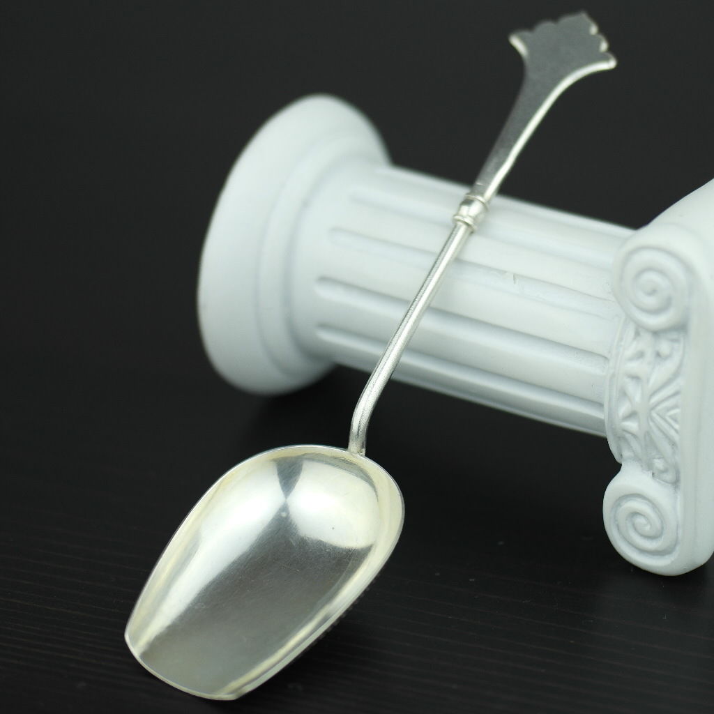 Antique ornamented solid silver candy spoon Russian Empire Emperor Nicolas II