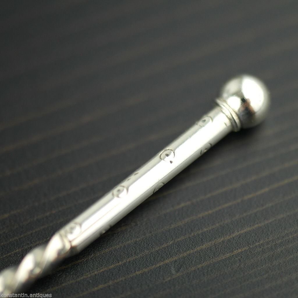 Antiker Münzlöffel aus massivem Silber aus dem Jahr 1822 Französisches Empire Louis XVIII ROI 1 Franc