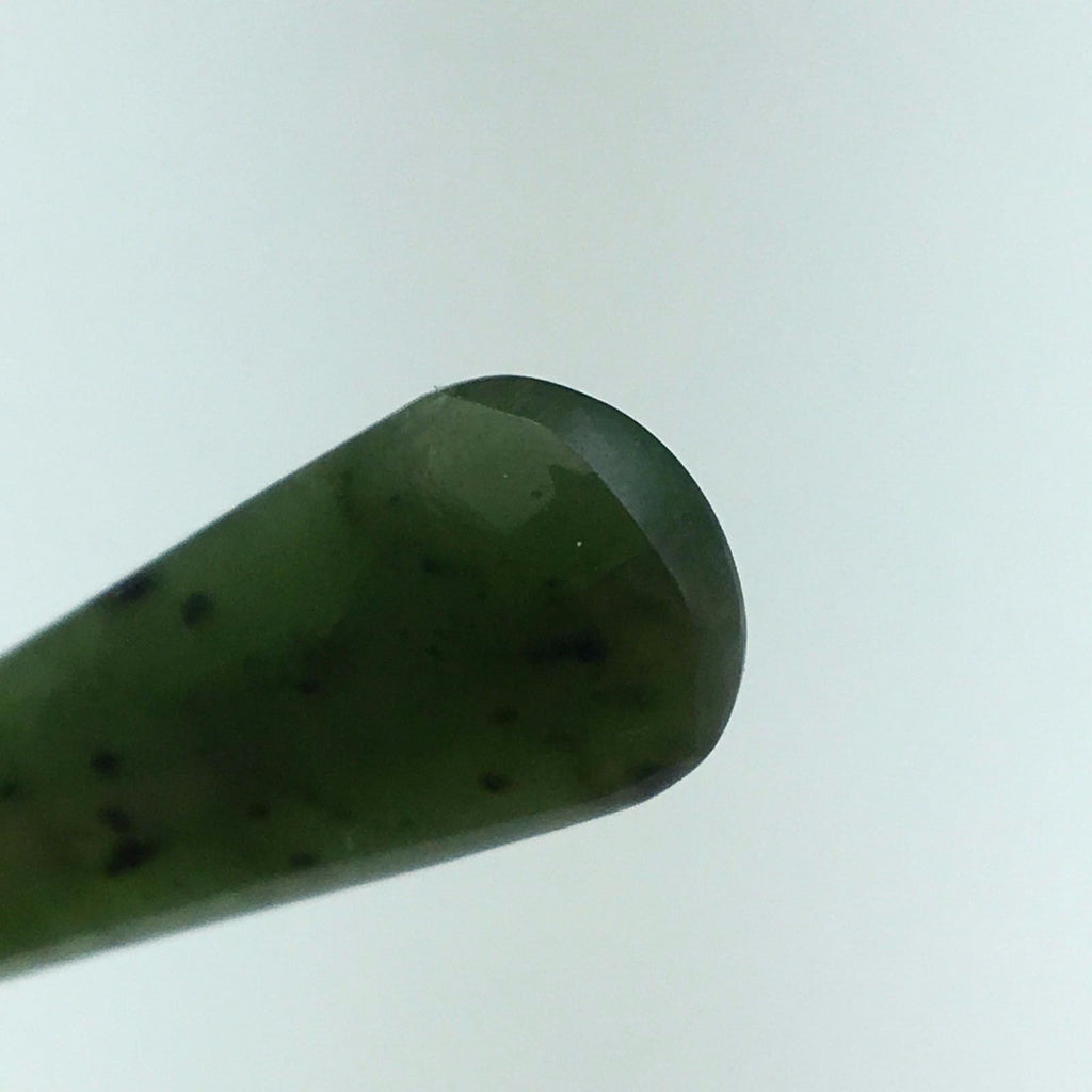 Antique sterling silver spoon with green Jade handle