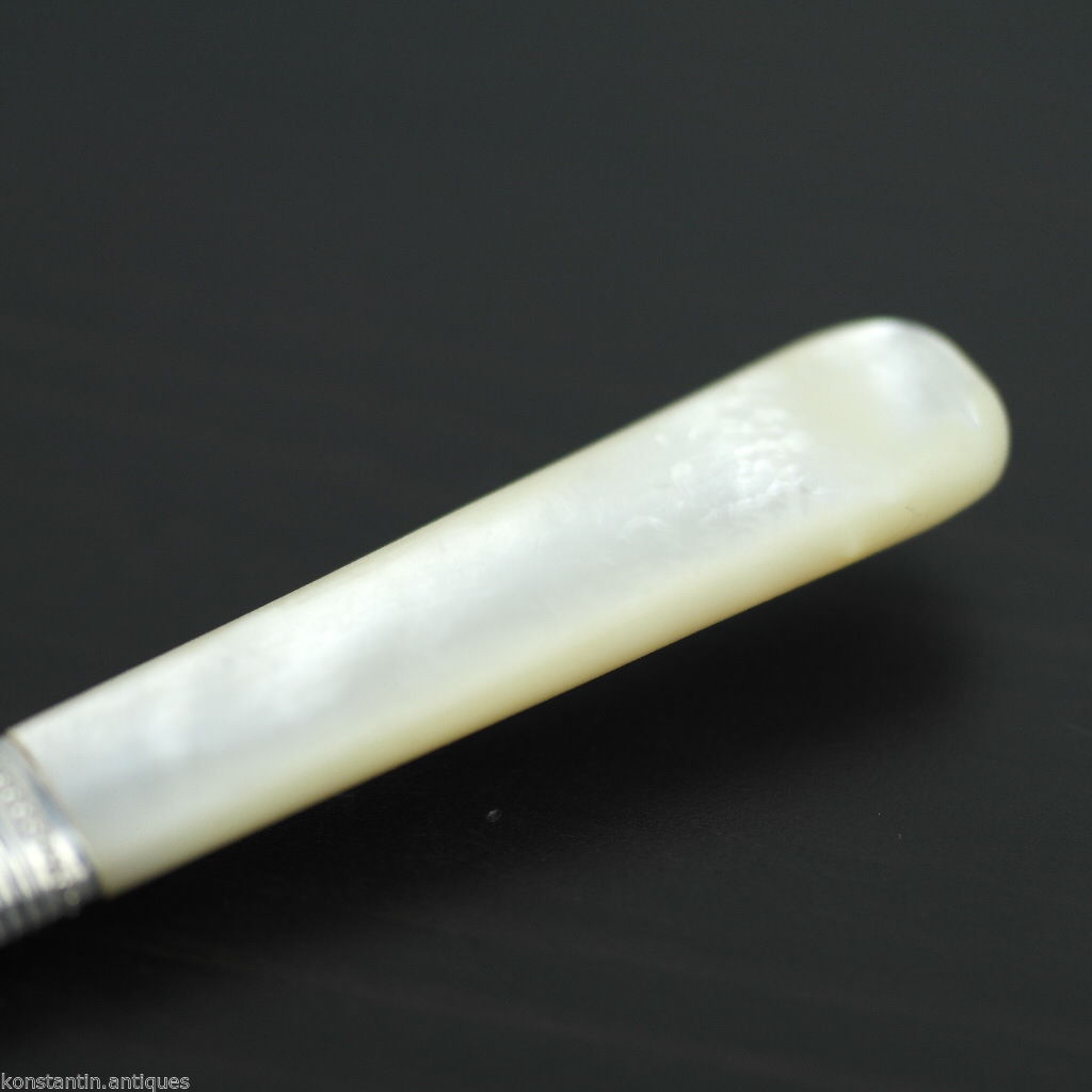 Antikes, versilbertes Messer mit Perlmutt- und Perlmuttgriff, britisches Empire