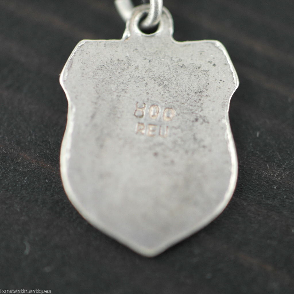 Vintage Frankreich enamel 800 REU silver charm pendant France