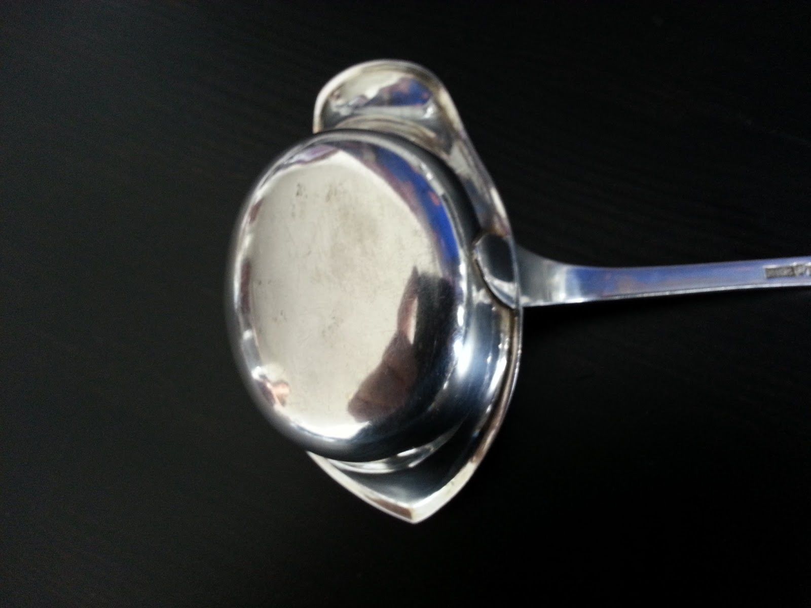 Antique 1923 gold plated solid silver ladle toddy sauce Finland