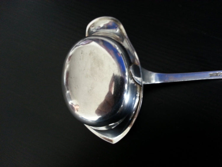 Antigua salsa toddy de cucharón de plata maciza chapada en oro de 1923 Finlandia