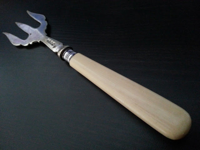 Antique silver plated serving fork  British Empire