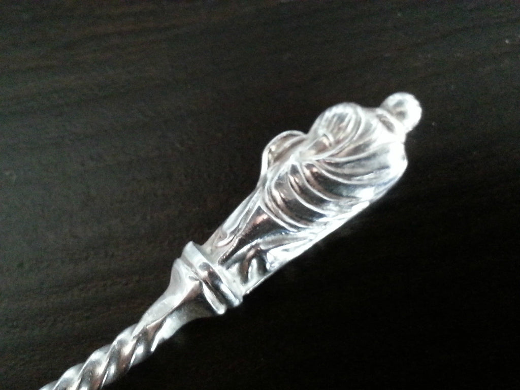 Antiker Löffel aus Sterlingsilber von 1881, Apostel, Salz, Senf, toller viktorianischer Stil 