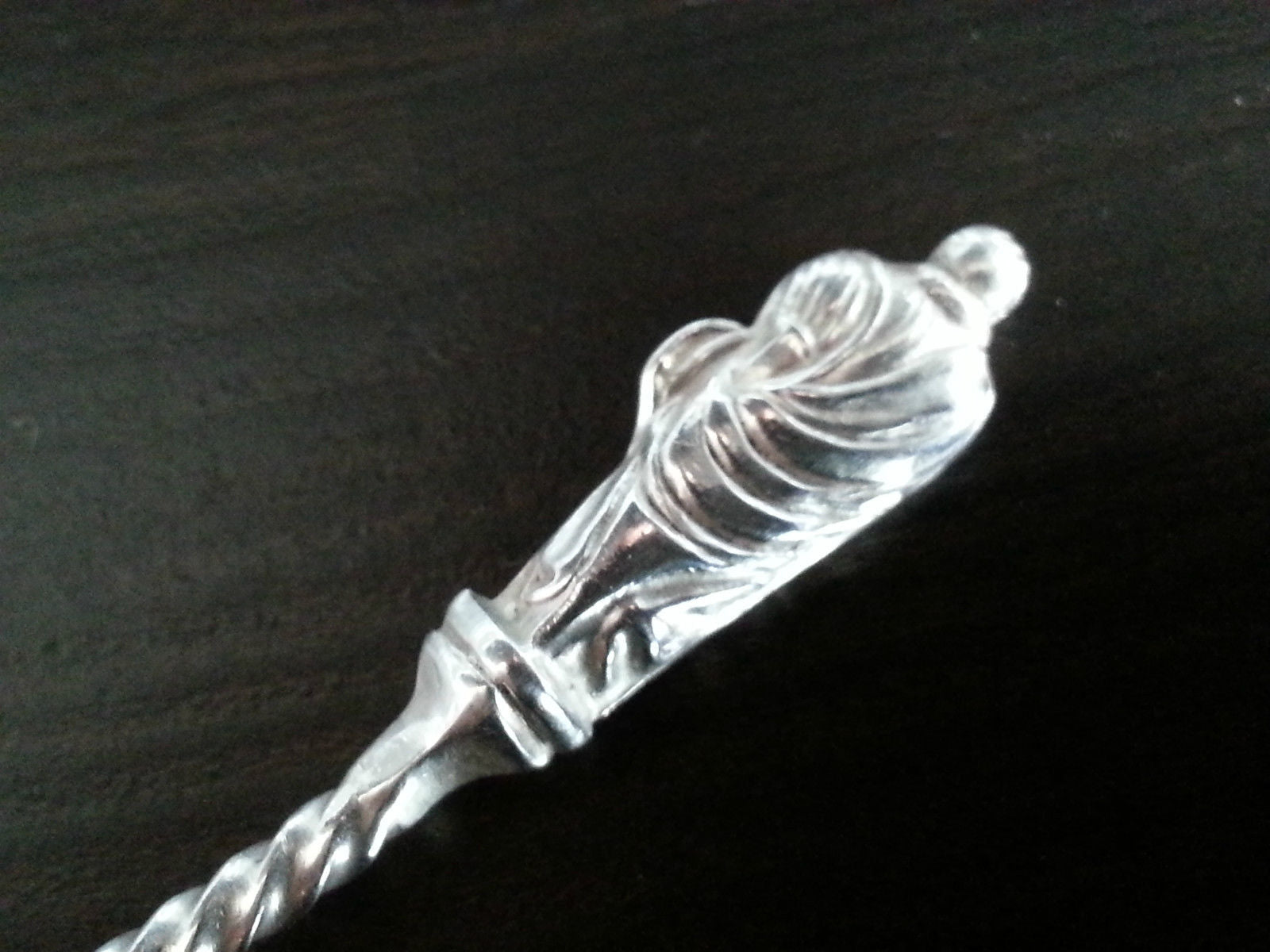 Antique 1881 sterling silver spoon apostle salt mustard great Victorian