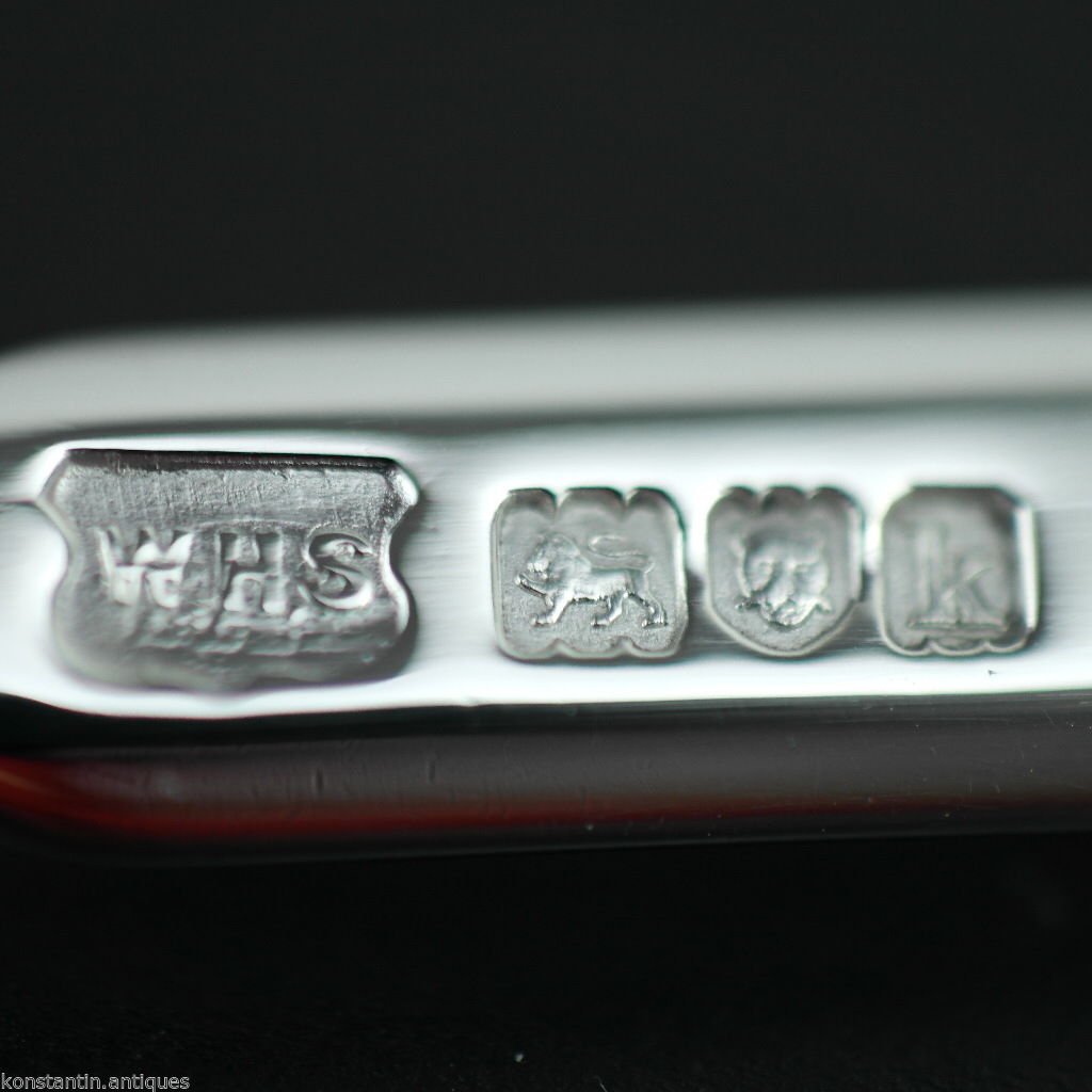 Antique 1905 solid silver letter opener with Nephrite handle London Edwardian