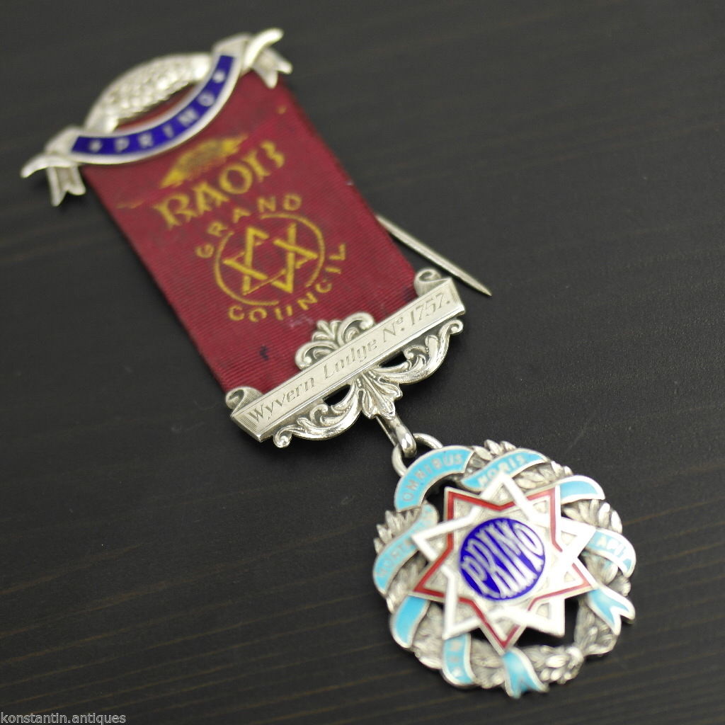 Medalla de plata de ley vintage de 1960 Londres L Simpson PRIMO RAOB Wyvern