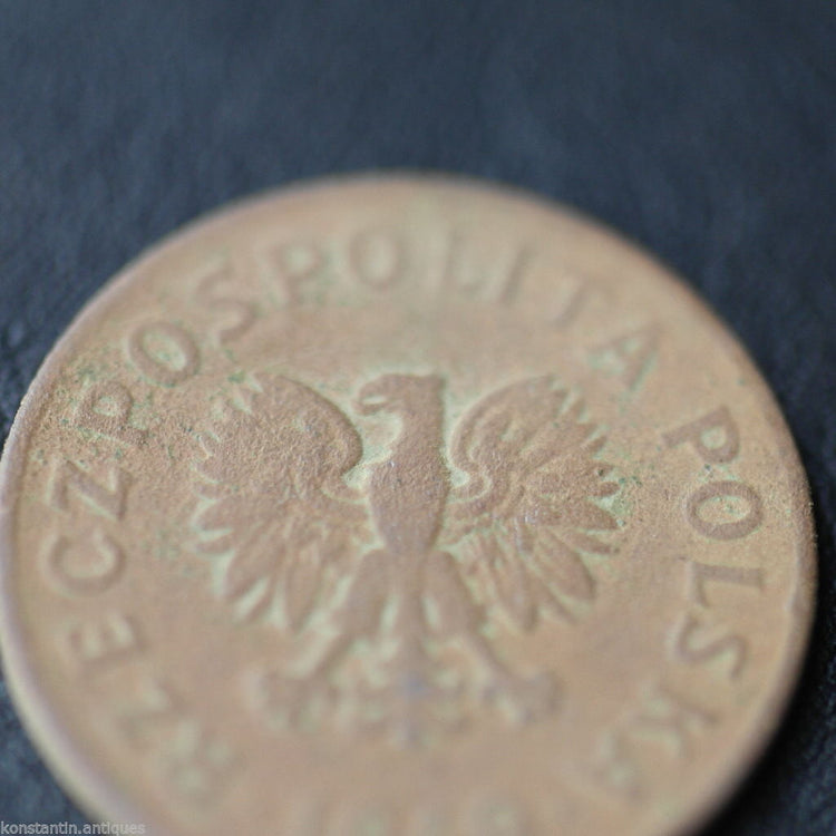 Vintage 1949 moneda 50 grosze Presidente Bolesław Bierut de la República de Polonia 20