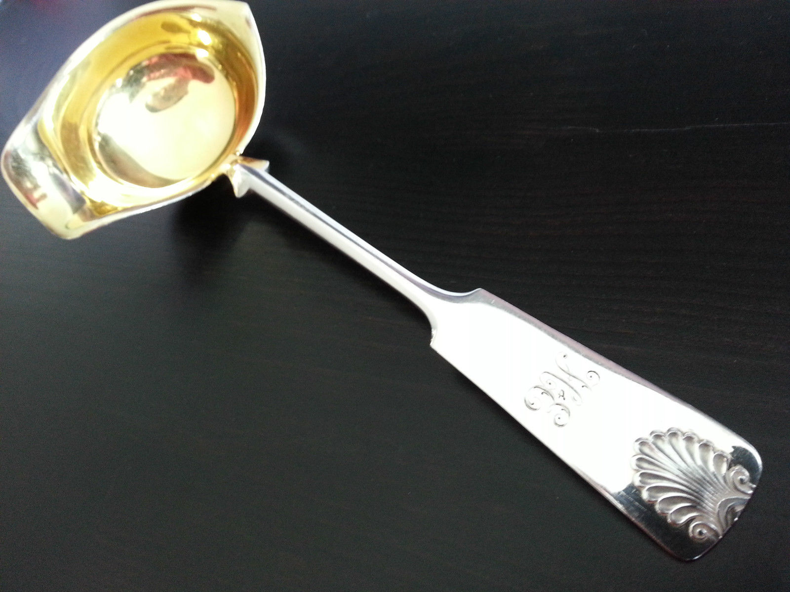 Antique 1926 gold plated solid silver ladle Finland KALEVALA HELSINKI Soumi