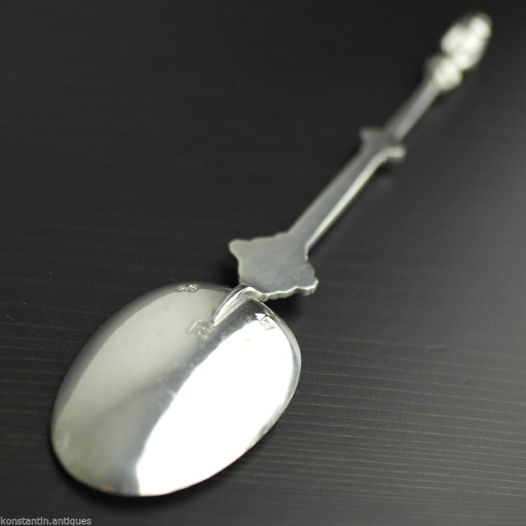 Antique 19thC HANAU sterling silver large anointing spoon