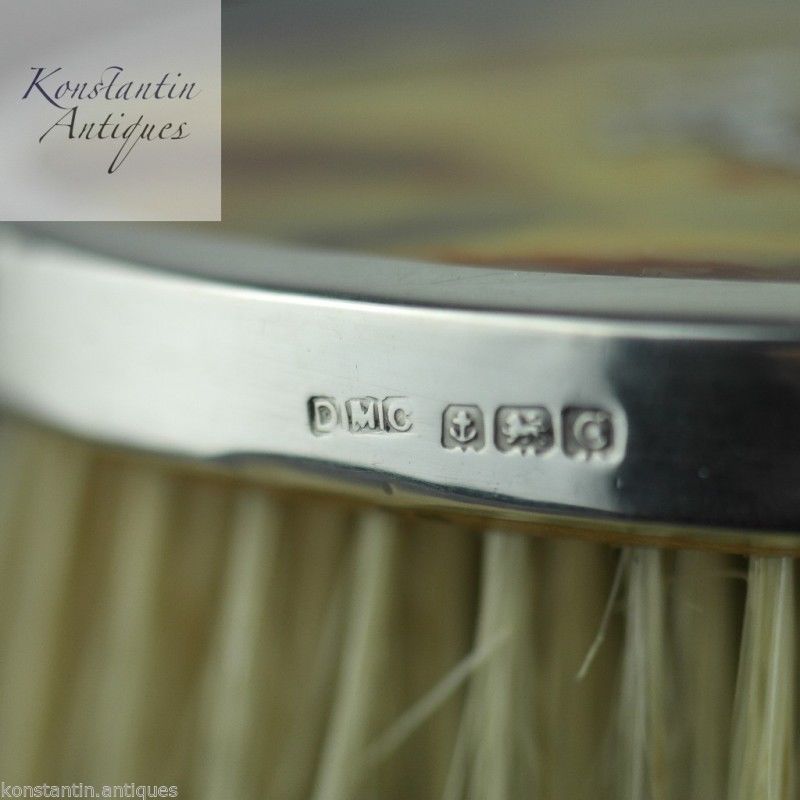 Antike DMC-Box aus Sterlingsilber in Schildpattform, Birmingham 1927, Britisches Empire