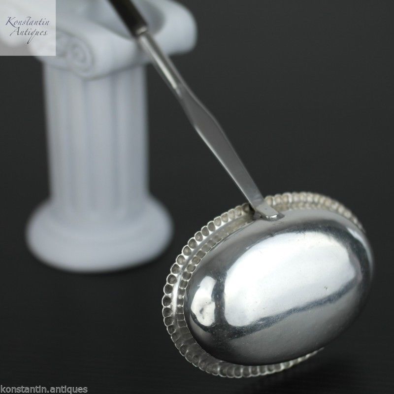 Antique Georgian Toddy ladle solid silver wood handle British Empire great gift