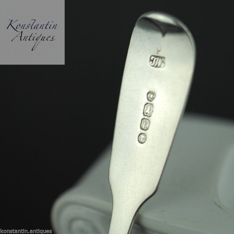 Cuchara antigua de plata de ley del siglo XIX S London 1850 Victorian Duty