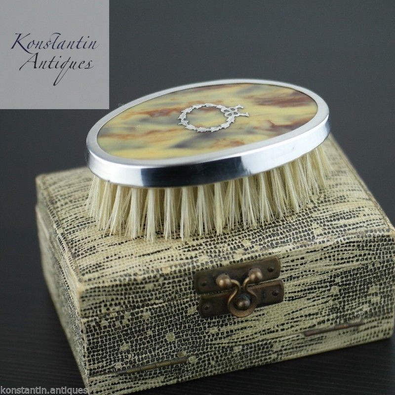 Antigua caja DMC de carey de plata esterlina Birmingham 1927 Imperio Británico