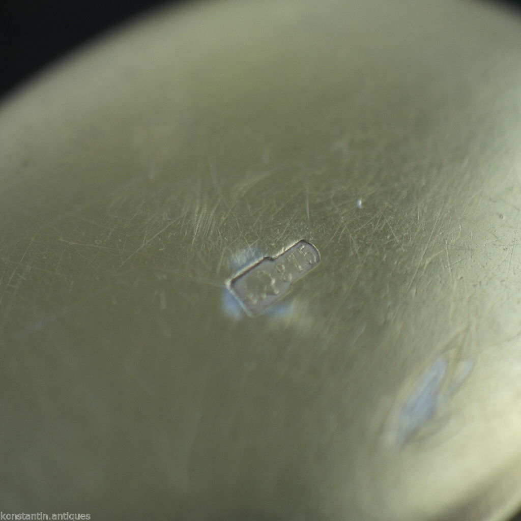 Vintage solid silver Locket pendant citrine gemstone charm gilt Russian В875