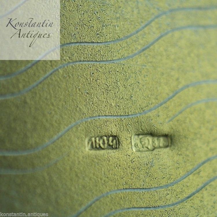 Jahrgang 1964, massives, silbervergoldetes, pulverförmiges, kompaktes Emaille-Porzellan 875 Russland