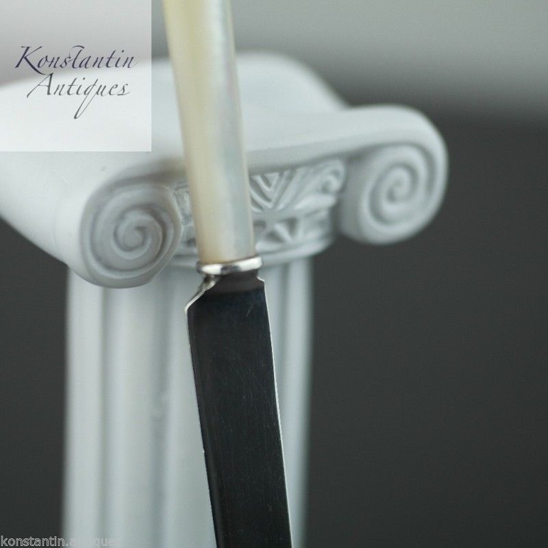 Antiker Brieföffner aus Sterlingsilber aus dem Jahr 1910 mit Perlmutt-MOP-Griff