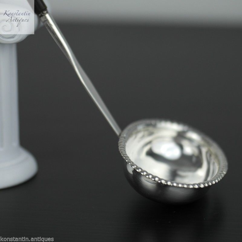 Antique Georgian Toddy ladle solid silver wood handle British Empire great gift