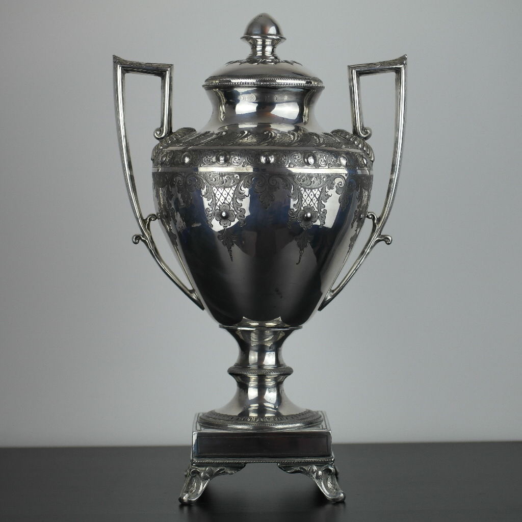 Urna de agua caliente plateada victoriana samovar de té Cooper Brothers Sheffield