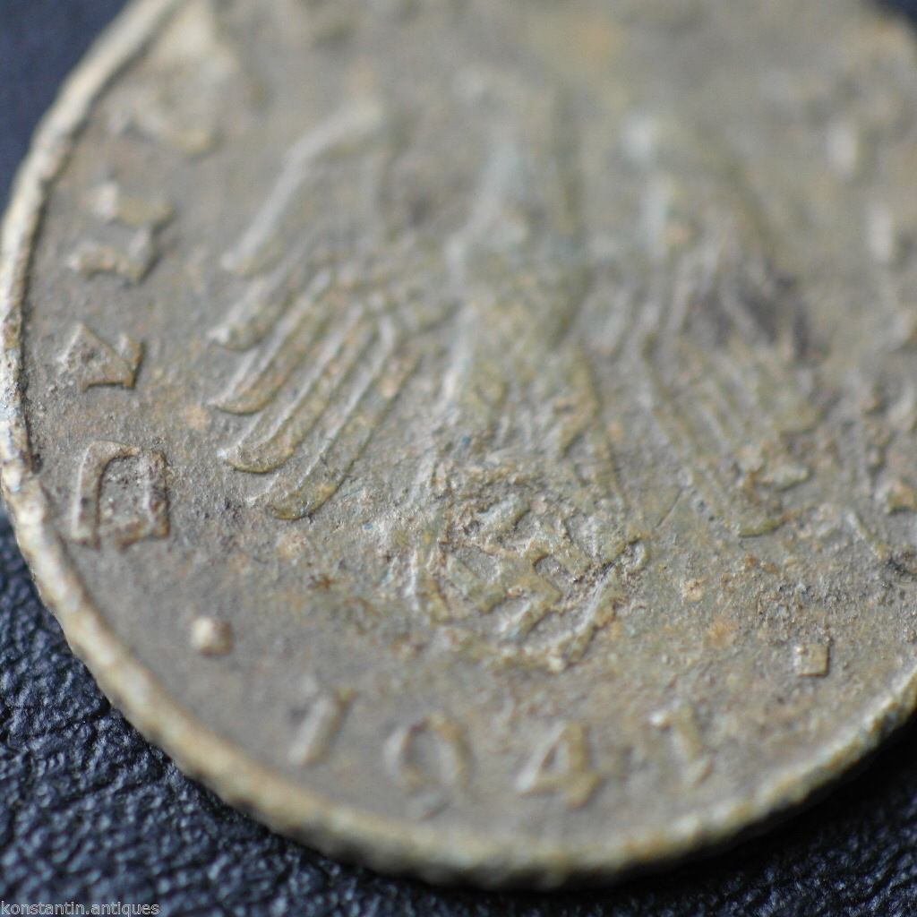 Antique 1941 coin 5 Reichspfennig Fuhrer Adolf Hitler of Germany Berlin