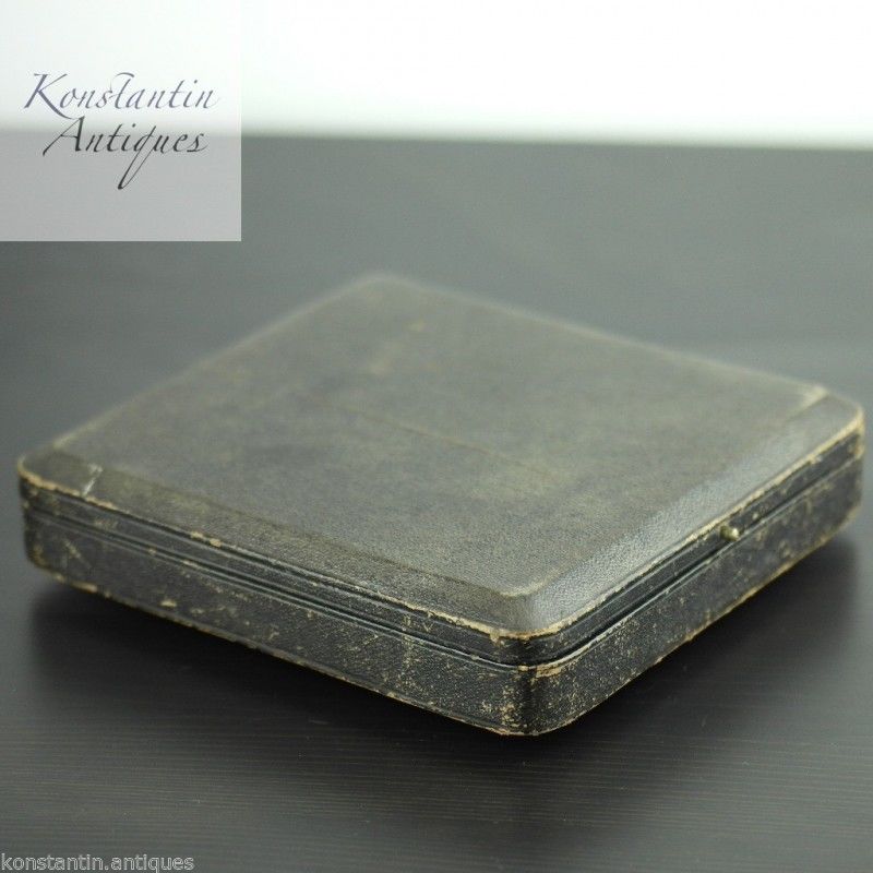 Caja antigua para juego de cuencos y cucharas de mostaza salada Imperio Británico