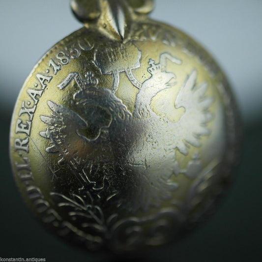 Antiguo 1830 plata maciza chapada en oro 20 cuchara de monedas Kreuzer Francisco II Sacro Emperador Romano Imperio 800