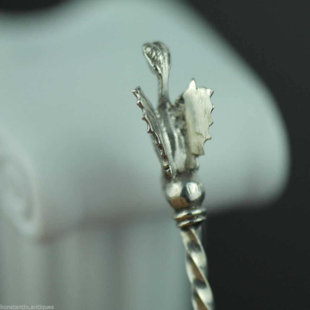 Antique solid silver coin spoon Ottoman Empire Turkey Kurush Islamic harpy rare