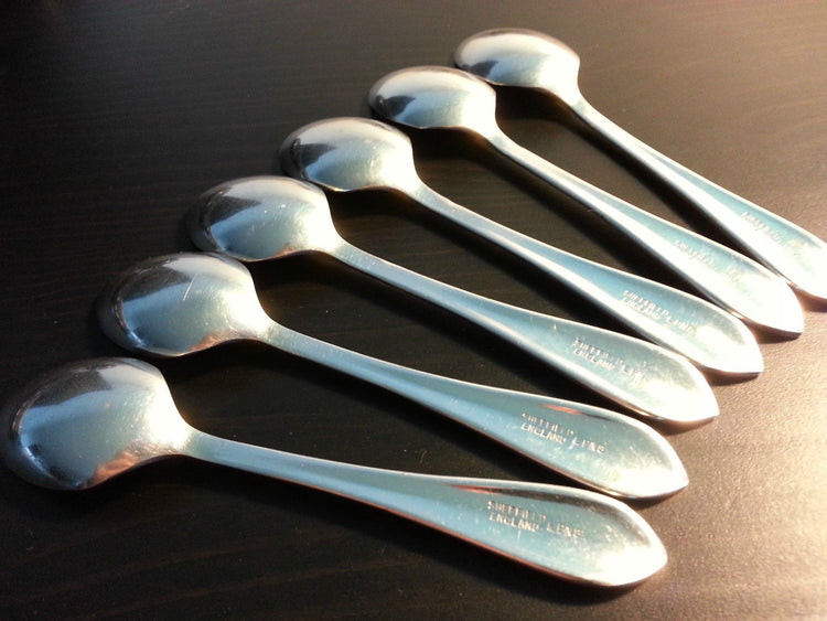 Antique silver plated tea set of six spoons British Empire Sheffield