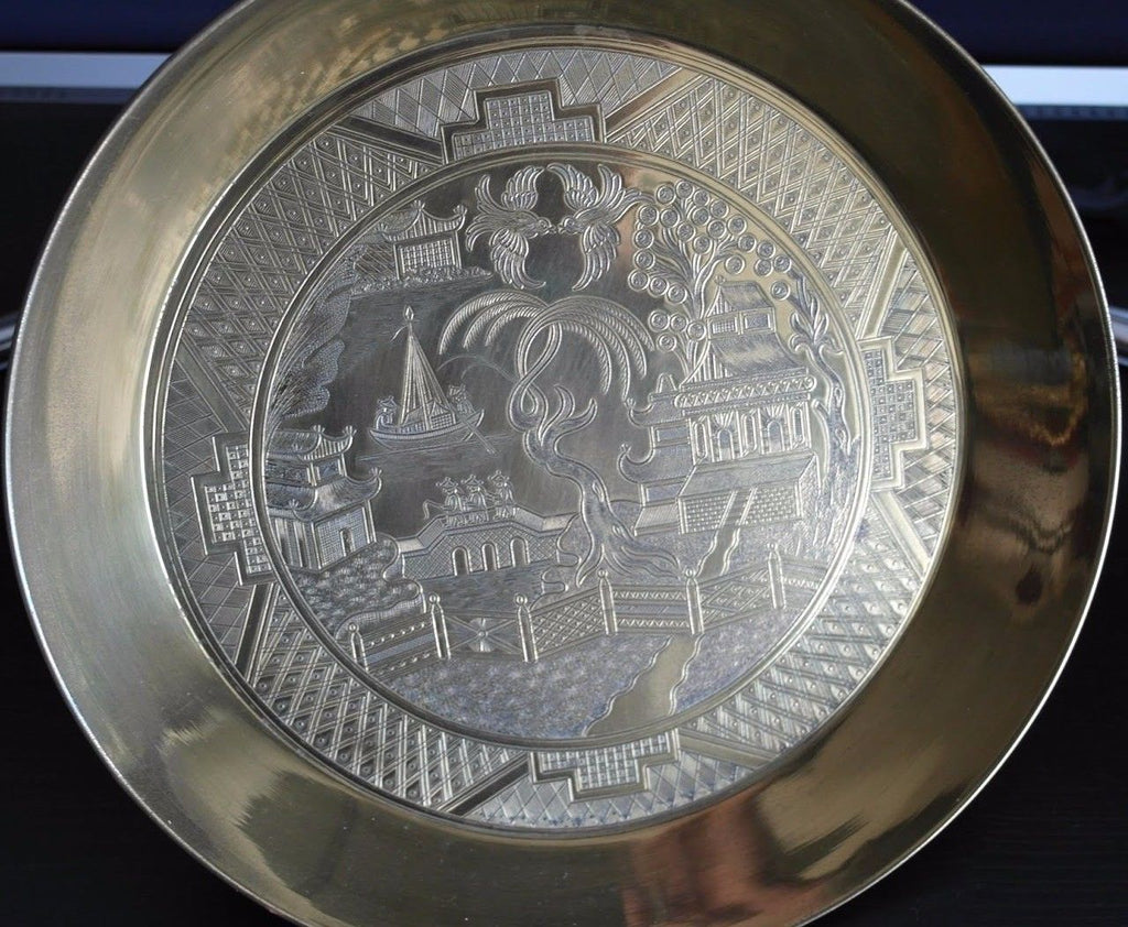 Vintage Asian China / Japan motive ornamented pan wall décor great gift