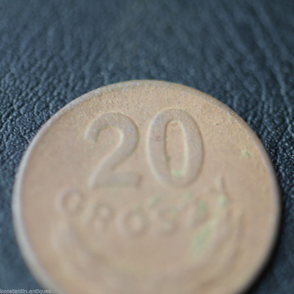 Vintage 1949 coin 20 grosze President Bolesław Bierut of Republic of Poland