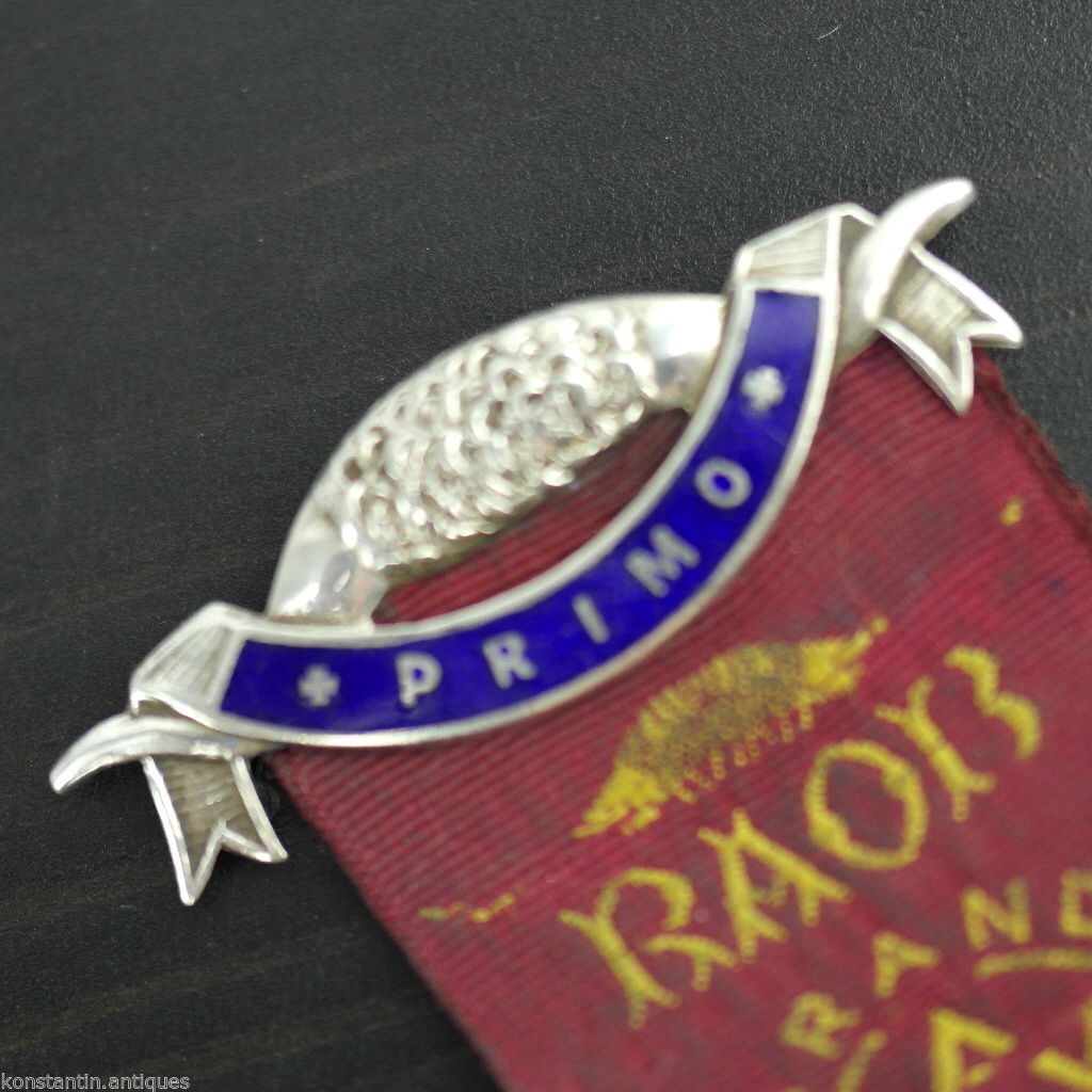 Medalla de plata de ley vintage de 1960 Londres L Simpson PRIMO RAOB Wyvern