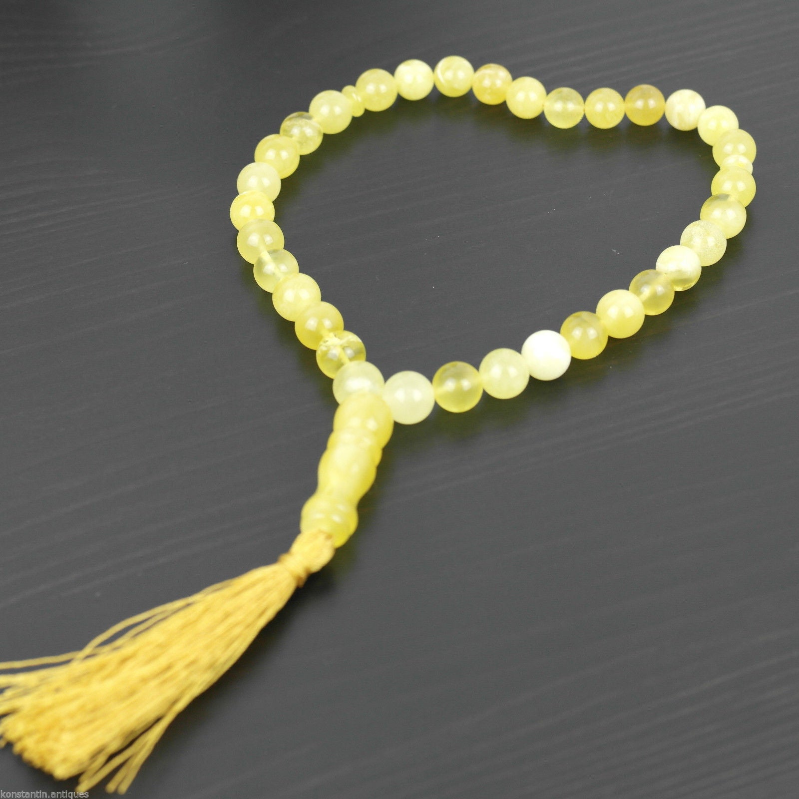 Cuentas genuinas de ámbar báltico 9 mm Islam Tasbih Rosario blanco yema nublada
