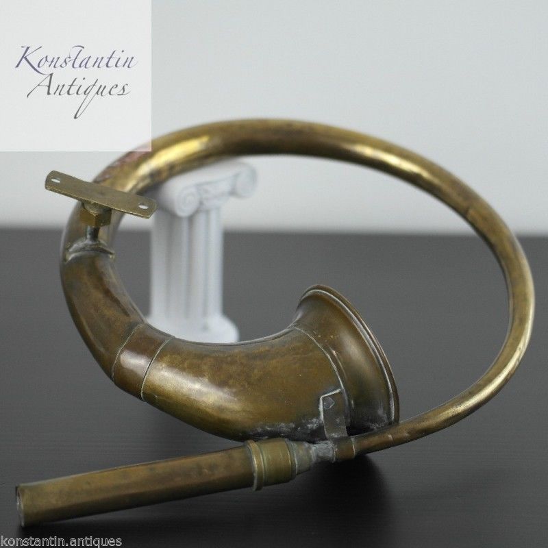 Antique 20thC brass car horn solid sound from British Empire