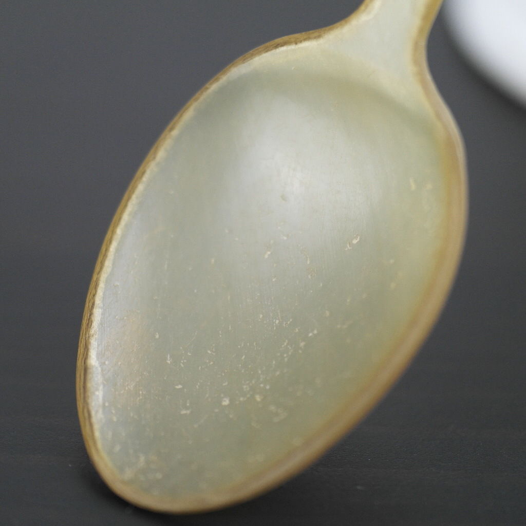 Antique 19thC Scottish horn spoon with solid silver shield Christening PMA