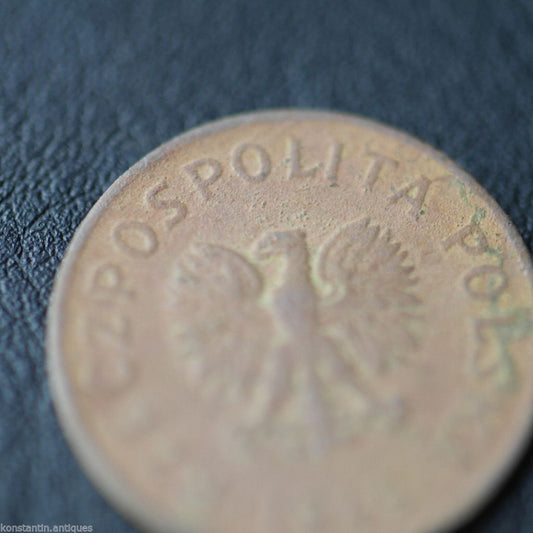 Vintage 1949 moneda 20 grosze Presidente Bolesław Bierut de la República de Polonia